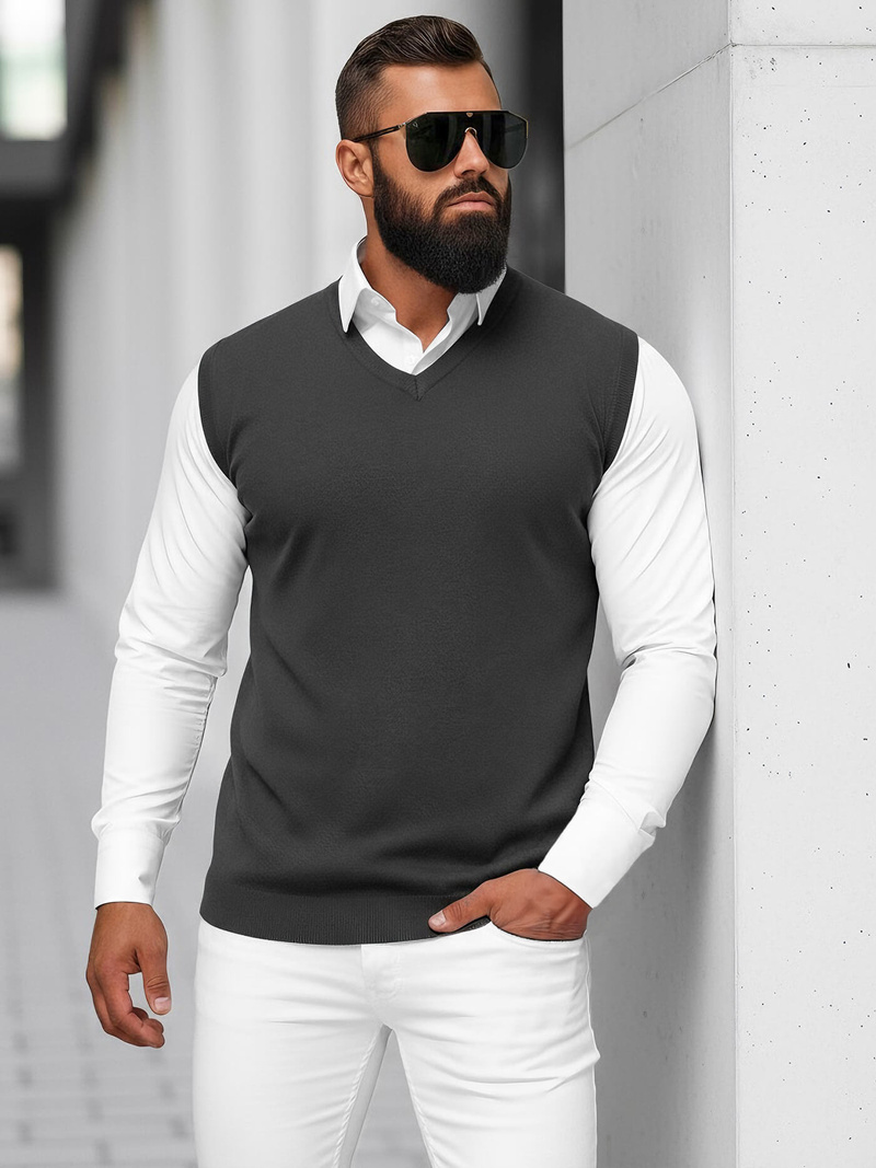 Мъжки пуловер графитен OZONEE NB/MM6005/3Z