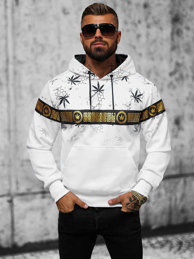 Мъжки суитшърт бял OZONEE O/HM638Z