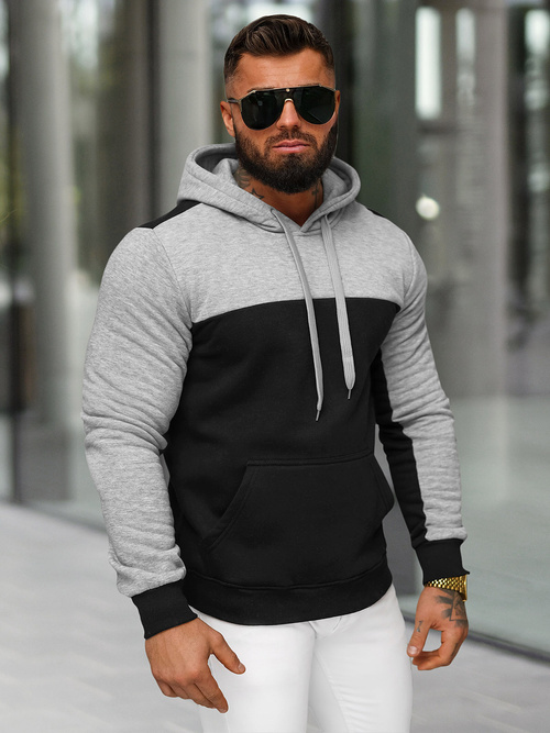 Мъжки суитшърт черно OZONEE JS/8B1307/3