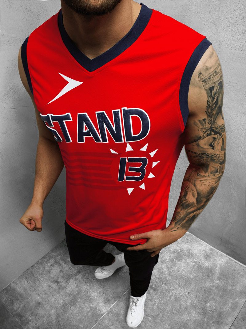 Мъжка тениска червена OZONEE JS/68S10175