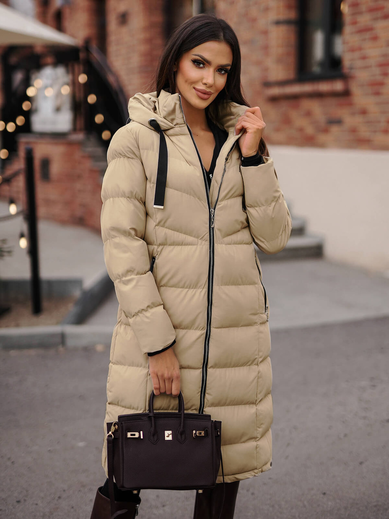 Дамско яке бежова OZONEE JS/M736/62Z