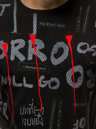 Мъжка тениска черна OZONEE JS/SS10926