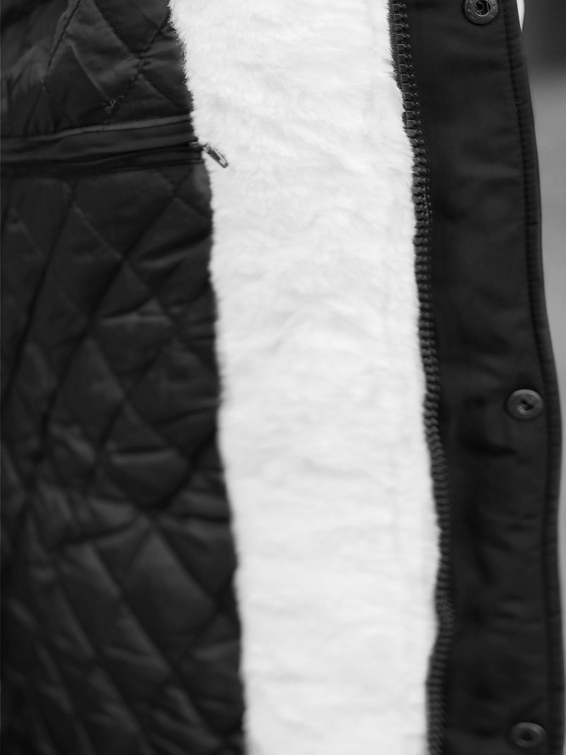 Зимно яке черно-бяла OZONEE O/5832/22Z