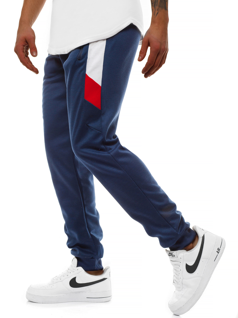 Мъжко долнище на анцуг тъмносиньо OZONEE JS/JZ11026