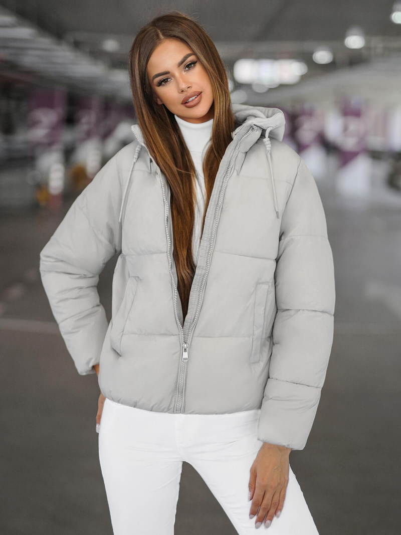 Дамско яке сива OZONEE JS/16M9187/297Z