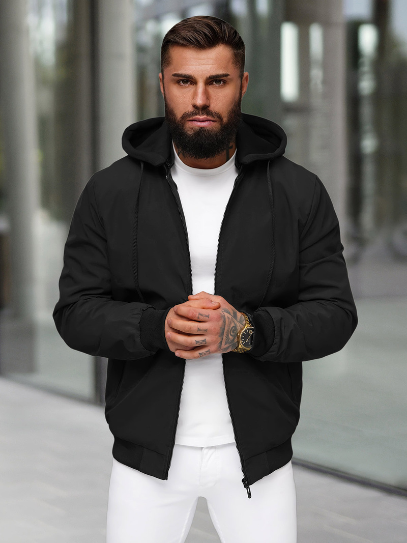 Мъжко яке черна OZONEE JS/62M9502/392