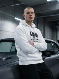 Мъжки суитшърт с качулка Бял OZONEE JS/65B3907/1Z