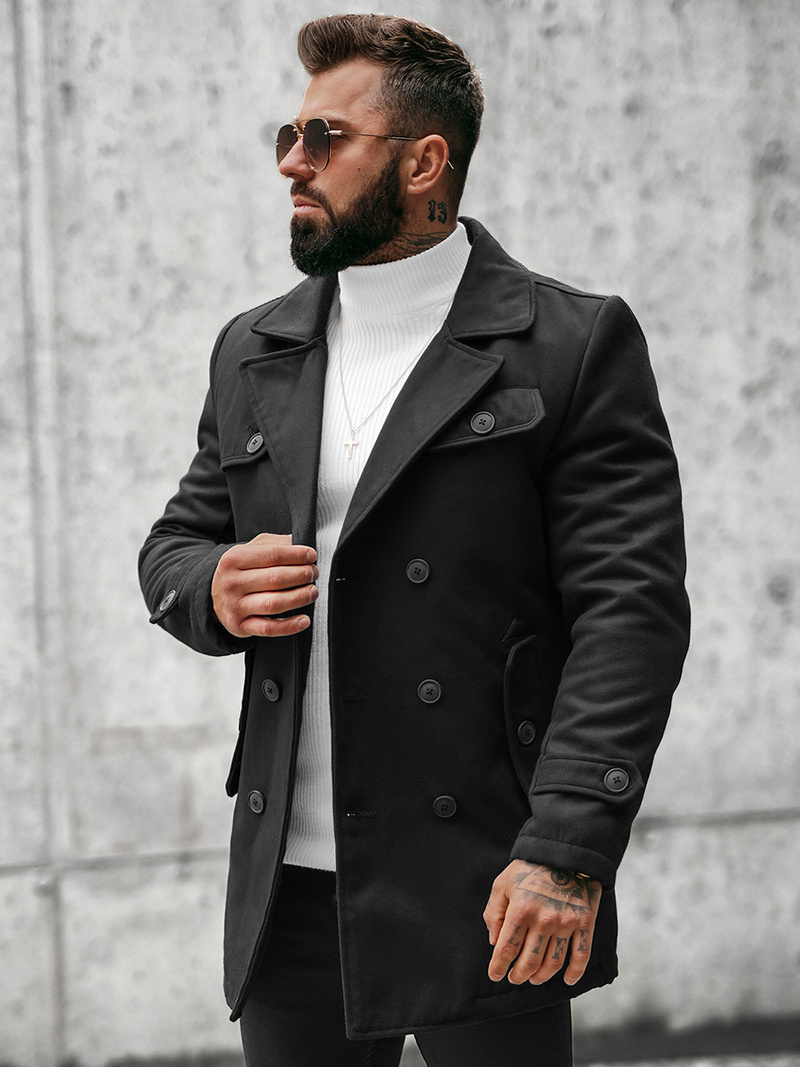 Мъжко палто черен OZONEE JS/79M3123Z