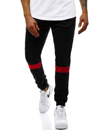 Мъжко долнище на анцуг черни OZONEE JS/JZ11016