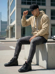 Мъжки суитшърт бежова OZONEE O/3C577