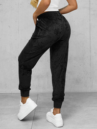 Дамско велурени спортни панталони черно OZONEE JS/92K529/3