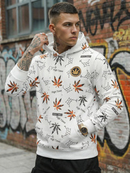 Мъжки суитшърт с качулка Бял OZONEE O/B266Z