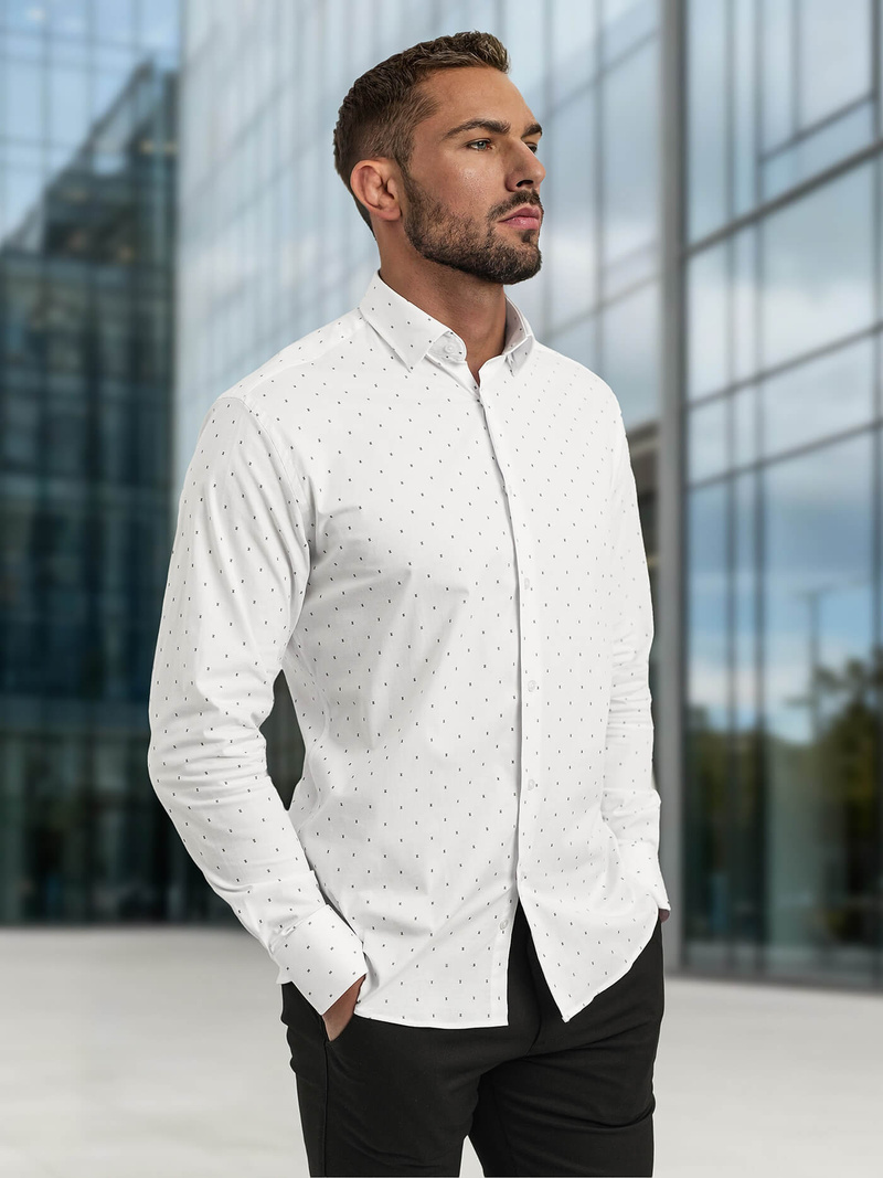 Мъжка риза бяла OZONEE V/V180