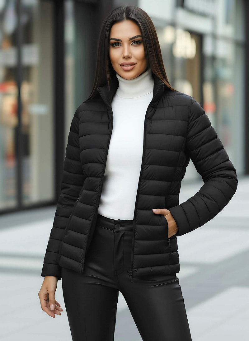 Дамско яке черно OZONEE JS/16M9109/392Z