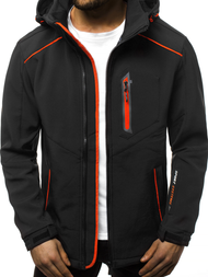 Мъжко яке SOFTSHELL черно и оранжево OZONEE GE/12259