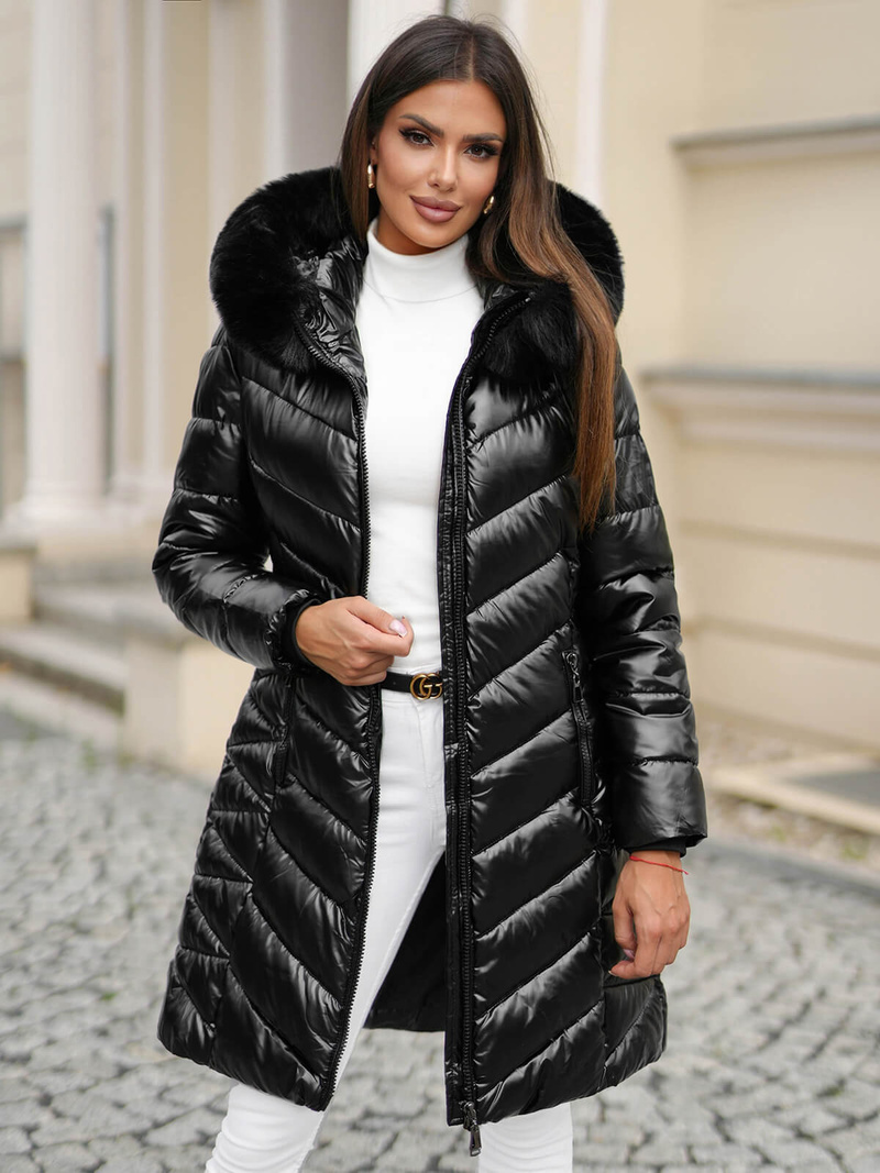 Дамско яке черна OZONEE JS/16M9100/392Z