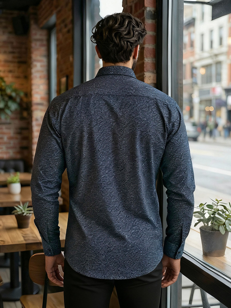 Мъжка риза тъмносиньо OZONEE V/V186Z