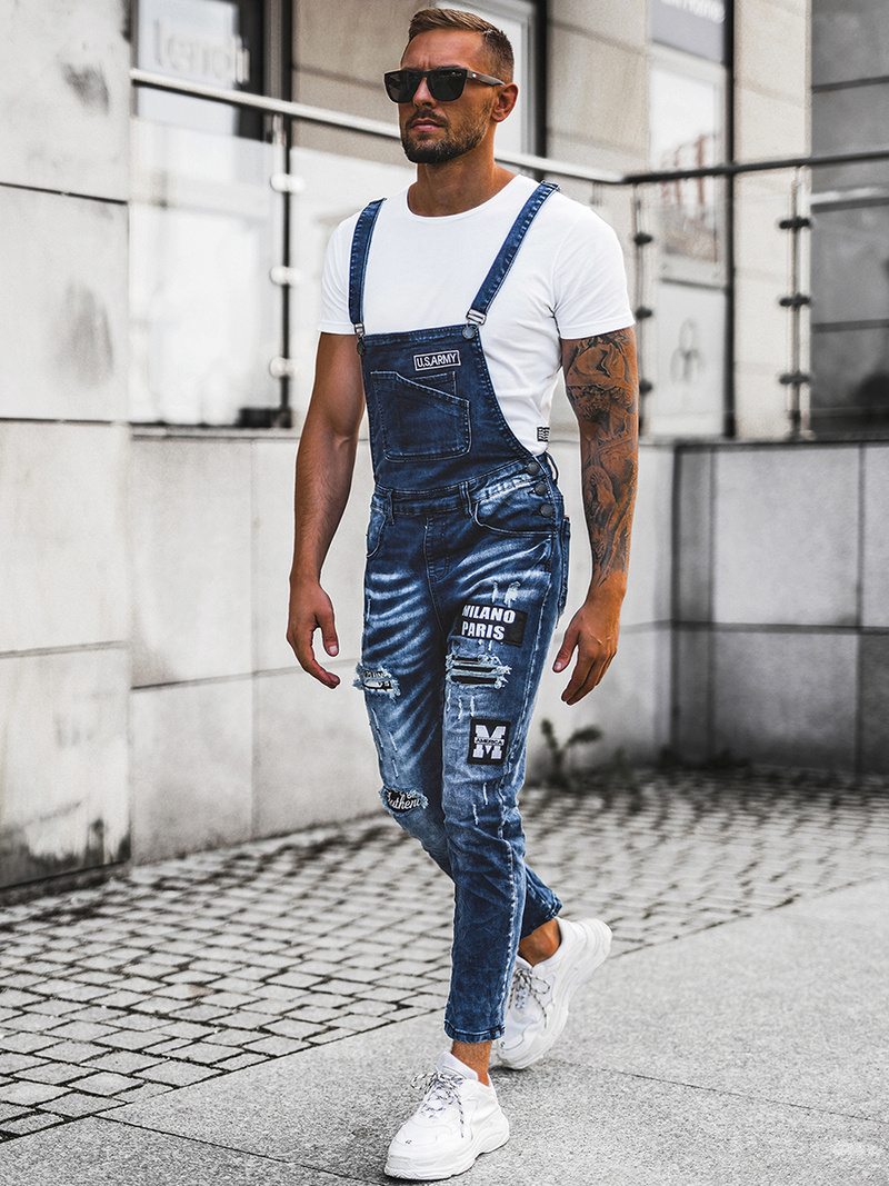 Мъжки дънки синьо OZONEE O/E9682