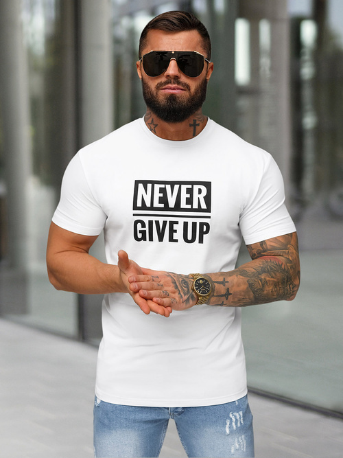 Мъжка Tениска бял OZONEE NB/MT3133