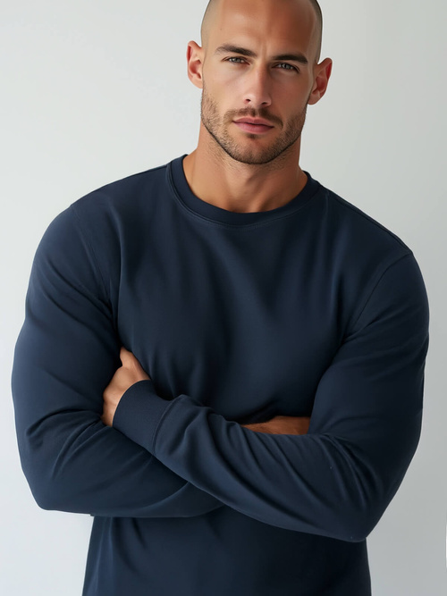 Мъжки суитшърт тъмносин OZONEE JS/2001-10Z