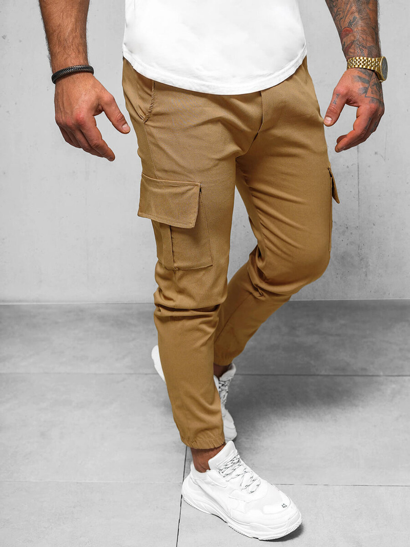 Мъжки панталони чино камел OZONEE O/1404SP