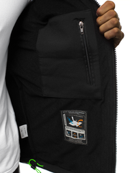 Мъжко яке SOFTSHELL черно-зелен OZONEE GE/12259Z