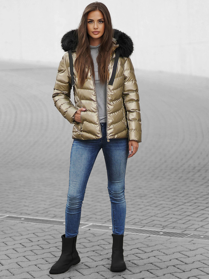 Дамско яке злато OZONEE JS/M773/403Z