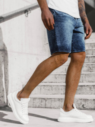 Мъжки къси дънкови панталони синьо OZONEE JS/KK1070/3