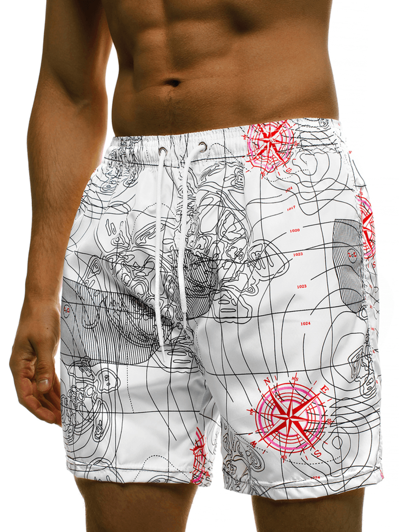 Мъжки плувни шорти бяло OZONEE JS/ST073