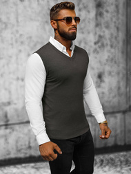 Мъжки пуловер графитен OZONEE NB/MM6005/3Z