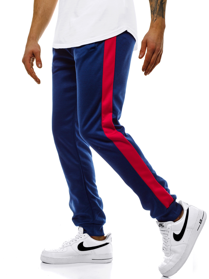 Мъжко долнище на анцуг синьо-червено OZONEE JS/JZ11007