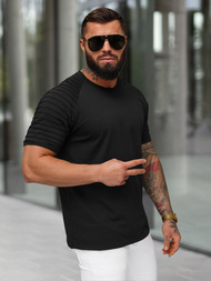 Мъжка тениска черна OZONEE JS/8T88/3Z