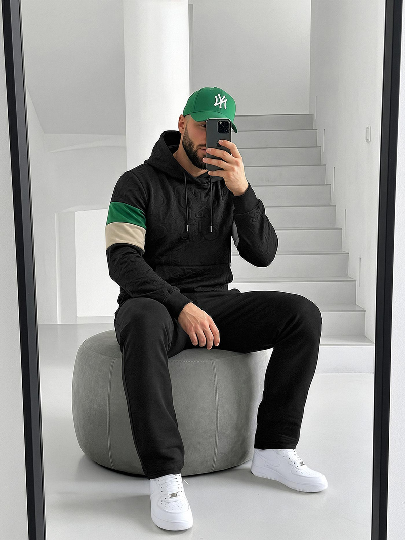 Мъжки суитшърт черно OZONEE JS/3B578