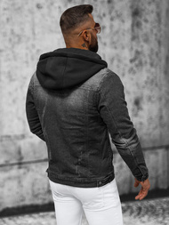 Мъжко джинсово яке черна OZONEE NB/MJ530N