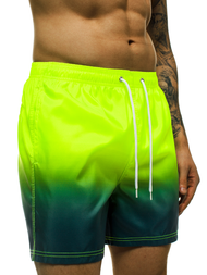 Мъжки плувни шорти жълто-зелено OZONEE ST008-10