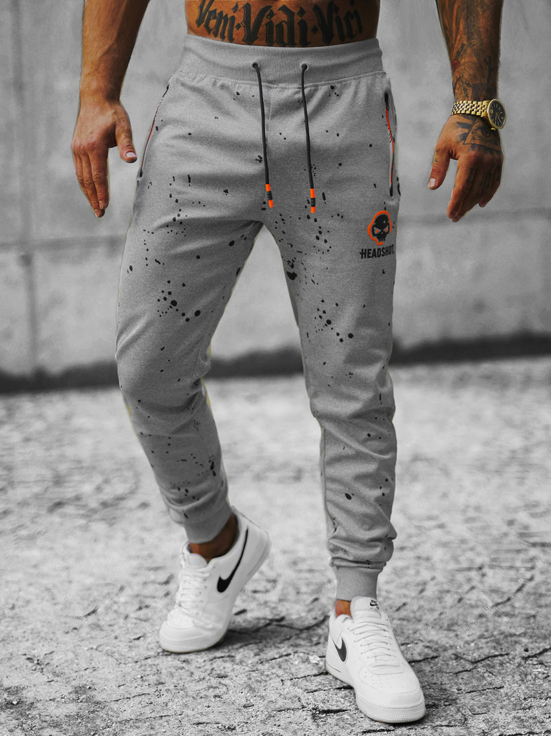 Мъжко долнище на анцуг сиво OZONEE JS/K10233Z