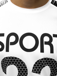 Мъжка тениска бяло-черна OZONEE JS/KS2068Z