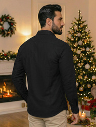 Мъжка риза черна OZONEE O/V125Z