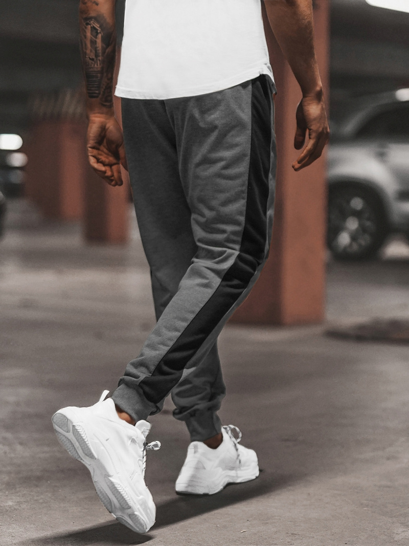 Мъжко долнище на анцуг графитно OZONEE JS/68K10339Z