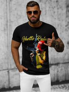 Мъжка тениска черна OZONEE O/T129/3