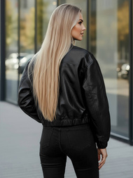 Дамско кожено яке черна OZONEE JS/11Z8281