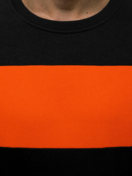 Мъжки суитшърт черно-оранжев OZONEE JS/2020/32