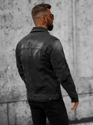 Мъжко джинсово яке черно OZONEE NB/MJ506NZ