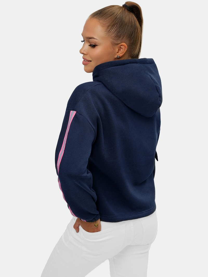 Дамски суитчър с качулка тъмнсиня OZONEE JS/B26031Z