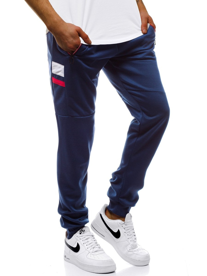 Мъжко долнище на анцуг тъмносиньо OZONEE JS/JZ11025