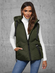 Дамска жилетка тъмнозелена OZONEE JS/5M3176/136