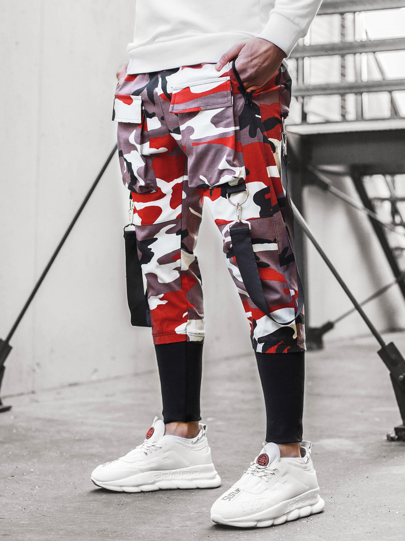 Мъжки панталони JOGGER бордо-бежово OZONEE G/11133