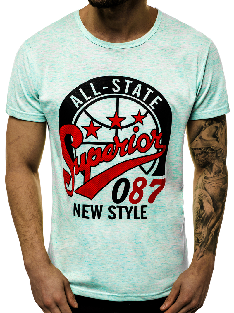 Мъжка тениска ментова OZONEE JS/KS2043