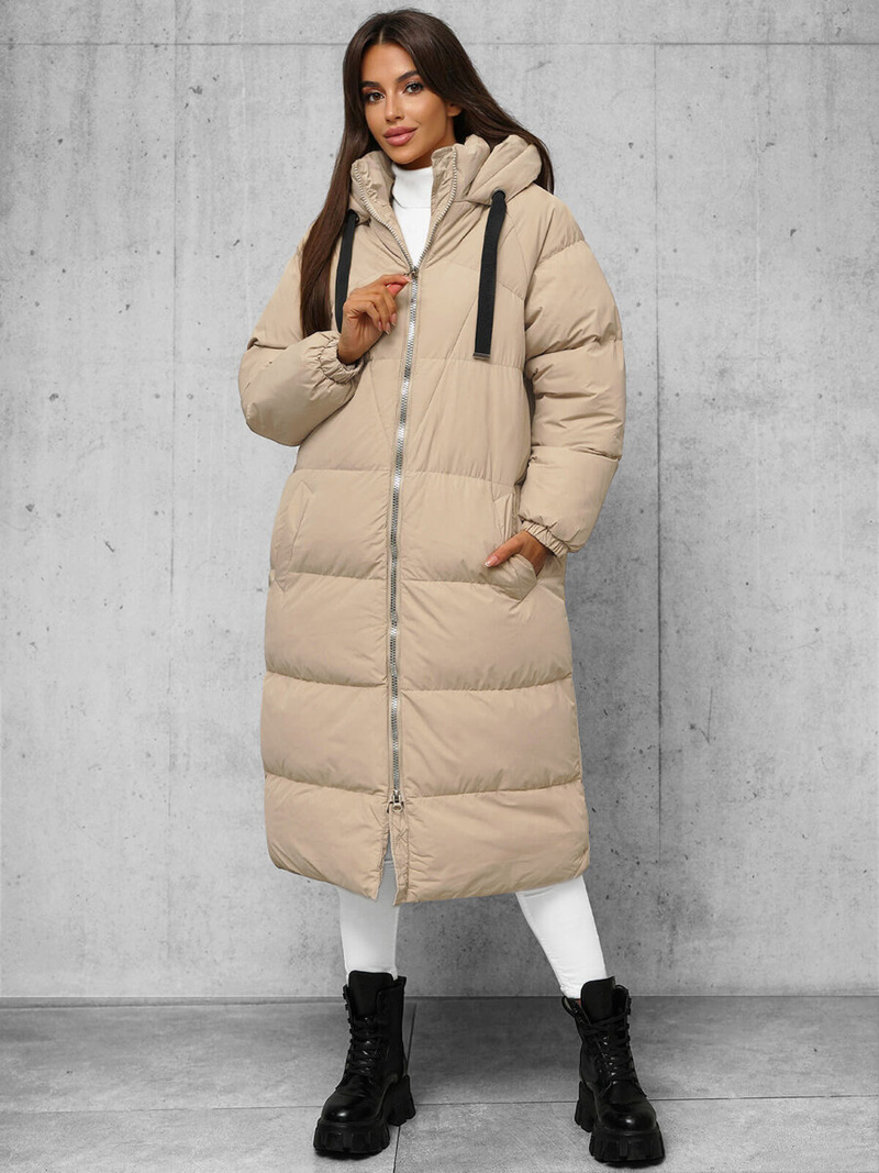 Дамско яке бежова OZONEE JS/5M3163/62Z