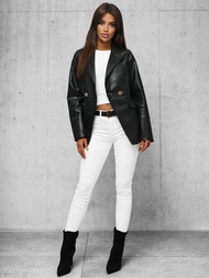 Дамско кожено яке черна OZONEE JS/11Z8121Z